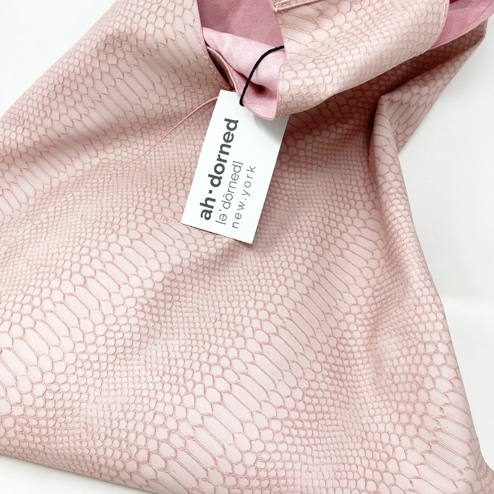 Air Pompon Pink Textured Hobo Bag